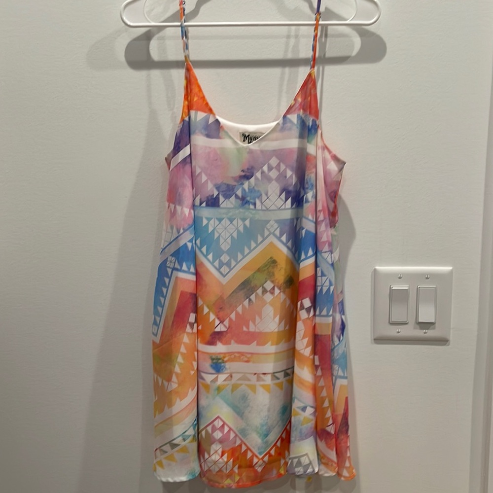 Show me your mumu mini dress. Adjustable straps. Never worn. NWOT